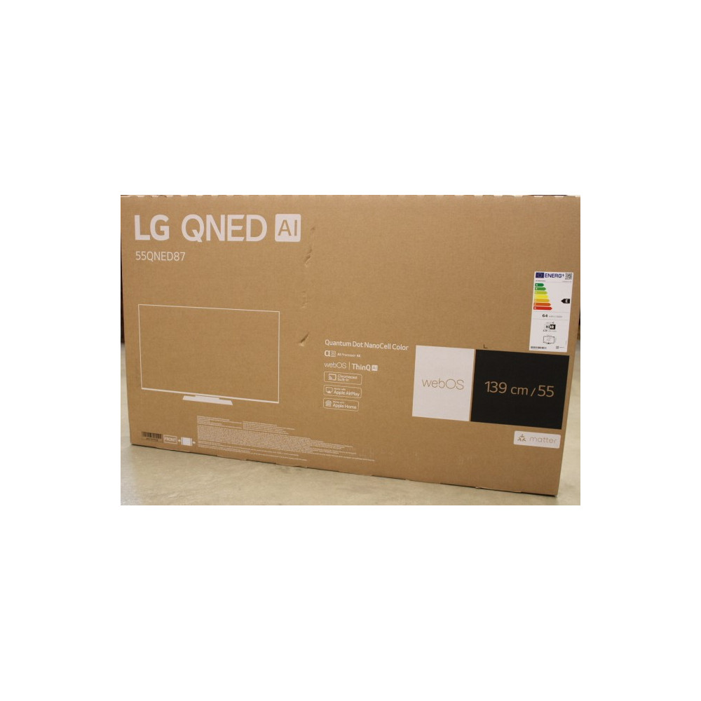 LG | QNED TV | 55QNED87T3B | 55 | Smart TV | webOS 24 | 4k UHD | Black | DAMAGED PACKAGING