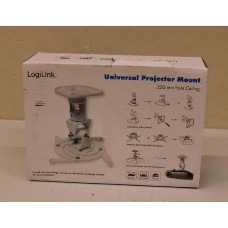 SALE OUT. Logilink BP0003 Projector mount, ceiling, universal, 220 mm, white | Logilink | DAMAGED PACKAGING