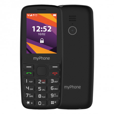 myPhone 6410 LTE | Black | 2.4 " | TFT | 64 MB | 128 MB | Dual SIM | Nano SIM | USB version Type-C | Built-in camera | Main came