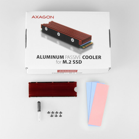 AXAGON | Passive aluminum cooler for all M.2 SSDs, size 2280, high 12 mm | CLR-M2