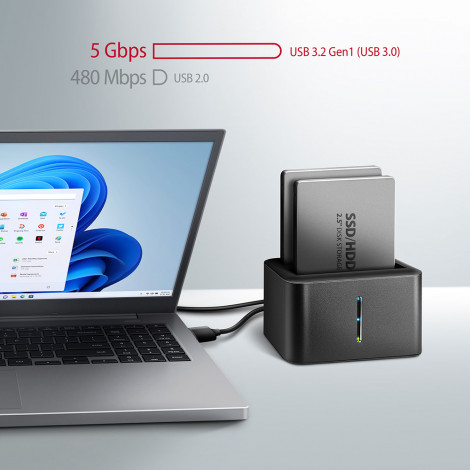 AXAGON | SuperSpeed USB DUAL 2.5" SSD/HDD MINI dock | ADSA-D25