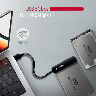 AXAGON USB-A 5Gbps SLIM adapter for 2.5" SSD/HDD | ADSA-FP2A