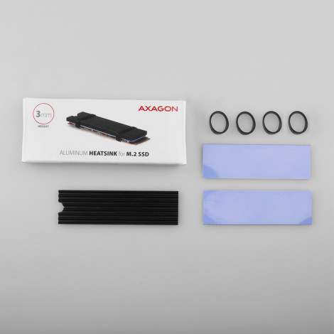 AXAGON Passive aluminum heatsink for all M.2 SSDs, size 2280, high 3 mm | CLR-M2L3