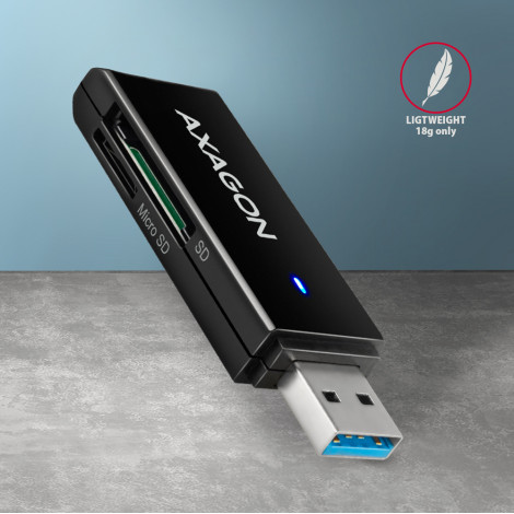 AXAGON Slim super-speed USB 3.2 Gen 1 card reader with a direct USB-A connector | CRE-S2N