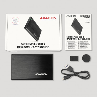 AXAGON Screwless aluminum USB 3.2 Gen 1 - SATA 6G external box for 2.5" SSD/HDD