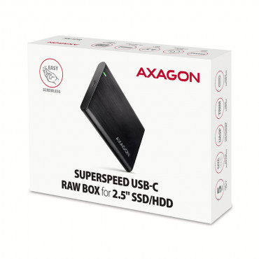 AXAGON Screwless aluminum USB 3.2 Gen 1 - SATA 6G external box for 2.5" SSD/HDD