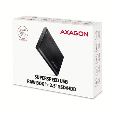 AXAGON Screwless aluminum USB 3.2 Gen 1 - SATA 6G external box for 2.5" SSD/HDD