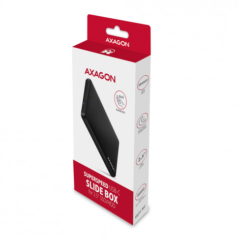 AXAGON Screwless USB 3.2 Gen 1 - SATA 6G external box for 2.5" SSD/HDD