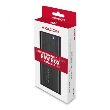 AXAGON External USB-C 3.2 Gen 2 metal box for M.2 SATA SSD disks