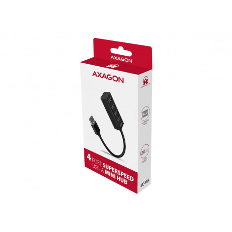 AXAGON Miniature metal four-port USB 3.2 Gen 1 hub | HUE-M1A