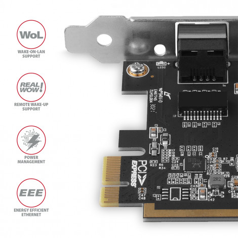 AXAGON Gigabit Ethernet PCI-Express network card with proven Realtek chipset version | PCEE-GRF