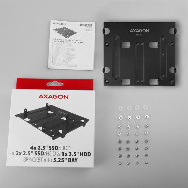 AXAGON Metal frame for mounting four 2.5" disks or two 2.5" disks and one 3.5" disk in a 5.25" position | RHD-435