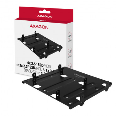 AXAGON Metal frame for mounting four 2.5" disks or two 2.5" disks and one 3.5" disk in a 5.25" position | RHD-435