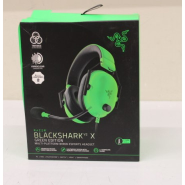 SALE OUT. Razer BlackShark V2 X Gaming Headset, Over-Ear, Wired, Green | Razer | Gaming Headset | BlackShark V2 X | Wired | Over