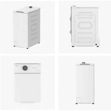 Midea Washing Machine | MF100T60B/W | Energy efficiency class A | Top loading | Washing capacity 6 kg | 1200 RPM | Depth 61 cm |