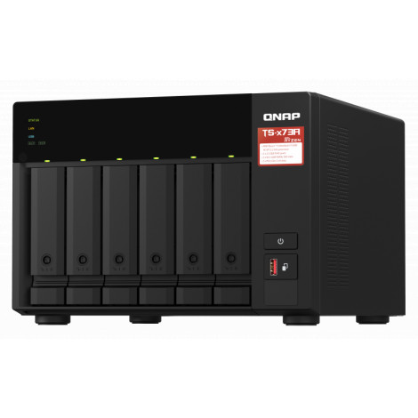 QNAP | 6-Bay QTS and QuTS hero NAS | TS-673A-8G | Up to 6 HDD/SSD Hot-Swap | AMD Ryzen | Ryzen V1500B Quad-Core | Processor freq
