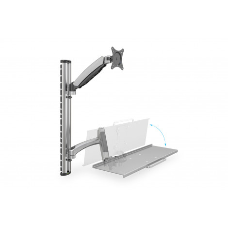 Digitus | Wall mount | Workstation | Adjustable Height, Tilt, Swivel | 27 " | Maximum weight (capacity) 6 kg | Silver