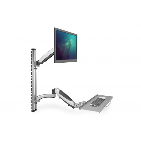 Digitus | Wall mount | Workstation | Adjustable Height, Tilt, Swivel | 27 " | Maximum weight (capacity) 6 kg | Silver