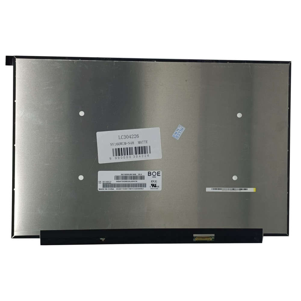 Matrica 16.0", 1920*1200, WLED, SLIM, IPS, matinė, 30pin (dešinėje), A+