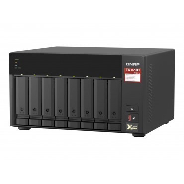 QNAP | 8-Bay QTS and QuTS hero NAS | TS-873A-8G | Up to 8 HDD/SSD Hot-Swap | AMD Ryzen | Ryzen V1500B Quad-Core | Processor freq