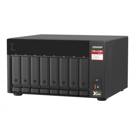 QNAP | 8-Bay QTS and QuTS hero NAS | TS-873A-8G | Up to 8 HDD/SSD Hot-Swap | AMD Ryzen | Ryzen V1500B Quad-Core | Processor freq