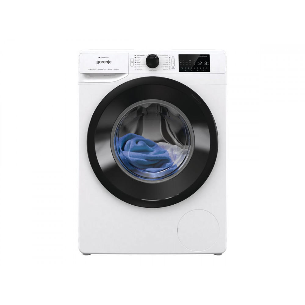 Gorenje Washing machine | WPNEI82A1SWIFI | Energy efficiency class A | Front loading | Washing capacity 8 kg | 1200 RPM | Depth 