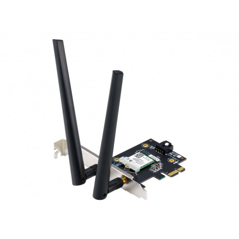 Asus WiFi 7 PCI-E Adapter with 2 external antennas | PCE-BE6500 | 802.11be | Mesh Support No | MU-MiMO No | No mobile broadband