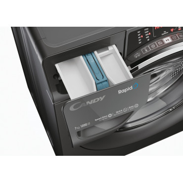 Candy | Washing Machine | RO41276DWMCRT-S | Energy efficiency class A | Front loading | Washing capacity 7 kg | 1200 RPM | Depth