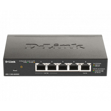 D-Link | 5-Port Gigabit PoE Smart Managed Switch and PoE Extender | DGS-1100-05PDV2 | Web managed | Desktop | Power supply type 