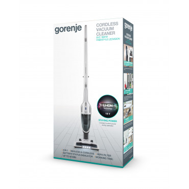 Gorenje | Vacuum cleaner | SVC180FW | Handstick 2in1 | Handstick | - W | 18 V | Operating time (max) 50 min | White | Warranty 2