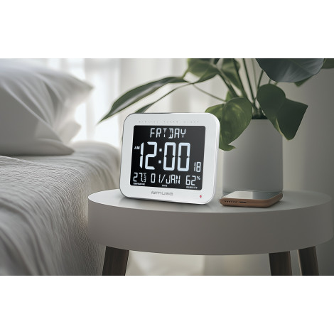 Muse | Wall Clock with Alarm Function | M-090 WMC | White