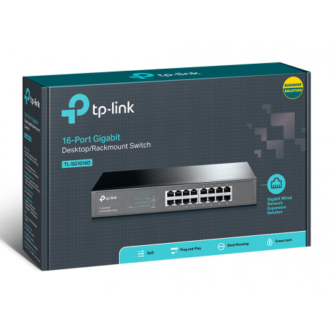 TP-LINK | 16-Port Gigabit Switch | TL-SG1016D | Unmanaged | Desktop/Rackmountable