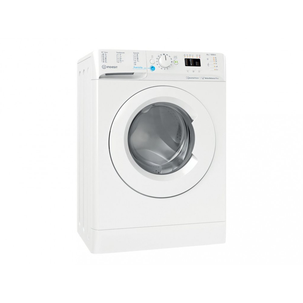 INDESIT | Washing machine | BWSA 61294 W EU N | Energy efficiency class C | Front loading | Washing capacity 6 kg | 1151 RPM | D