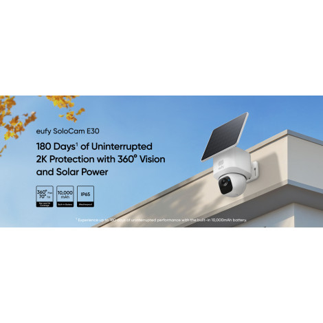 Anker Eufy Security Camera with Solar Panel | SoloCam E30 | F/1.6 | IP65 | Micro SD, Max. 128GB