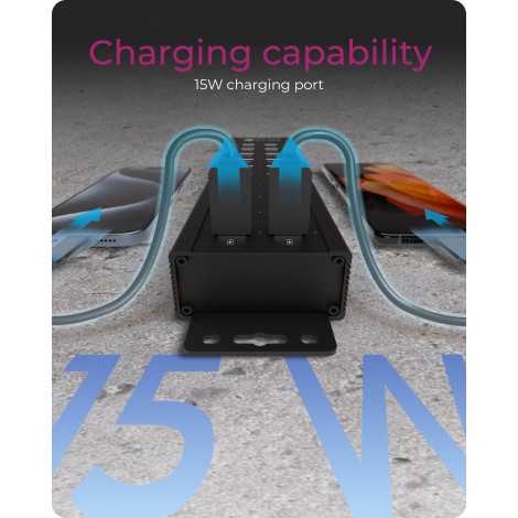 Raidsonic | 20-in-1 USB HUB with power supply, on/off button and mounting brackets | IB-HUB1720-U3