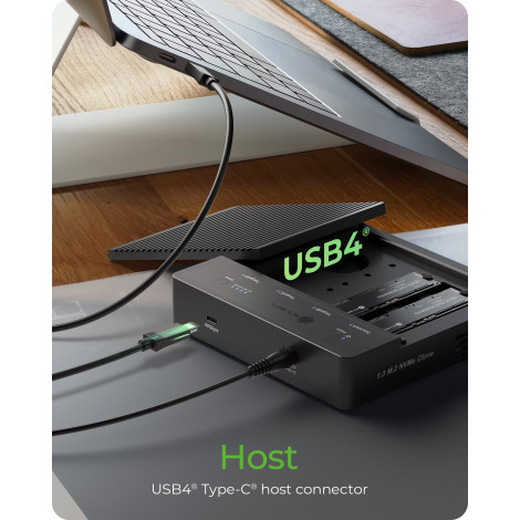 Raidsonic 4-Bays USB4 Duplicator (1:3 clone) for NVMe M.2 SSD | IB-4013MCL-C4