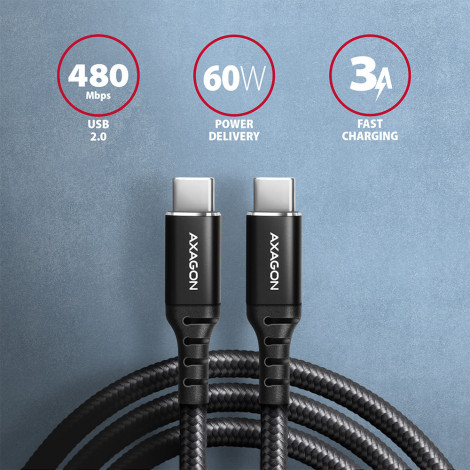 AXAGON Data and charging cable, 1m | BUCM-CM10AB | USB Type C to USB Type C