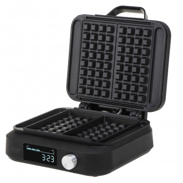 Adler Waffle Maker with LED Display | AD 3087 | 2200 W | Number of pastry 2 | Belgium | Black