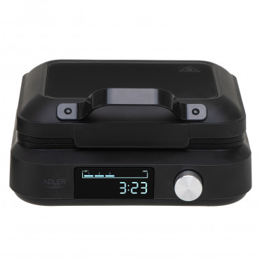 Adler Waffle Maker with LED Display | AD 3087 | 2200 W | Number of pastry 2 | Belgium | Black