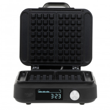Adler Waffle Maker with LED Display | AD 3087 | 2200 W | Number of pastry 2 | Belgium | Black