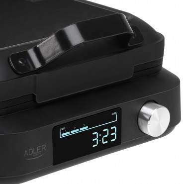 Adler Waffle Maker with LED Display | AD 3087 | 2200 W | Number of pastry 2 | Belgium | Black