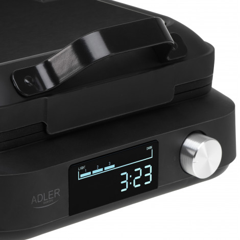 Adler Waffle Maker with LED Display | AD 3087 | 2200 W | Number of pastry 2 | Belgium | Black