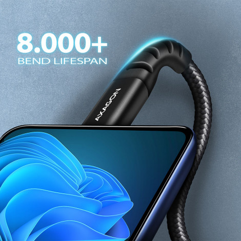 AXAGON BUCM-AM15AB HQ USB-C USB-A cable 1.5 m