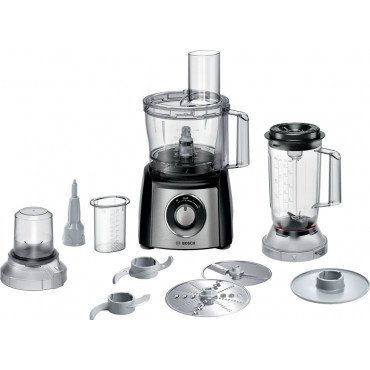 Bosch | Food Processor MultiTalent 3 Plus | MCM3PM386 | 900 W | Number of speeds 2 | Bowl capacity 2.3 L | Black/Stainless steel