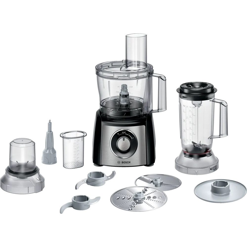 Bosch | Food Processor MultiTalent 3 Plus | MCM3PM386 | 900 W | Number of speeds 2 | Bowl capacity 2.3 L | Black/Stainless steel