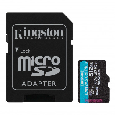 KINGSTON 512GB UHS-I microSD Memory Card with SD Adapter (Class 10, U3, V30)
