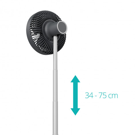 Duux Fan | Rize Flex | Stand Fan | Grey | Diameter 21 cm | Number of speeds 4 | Oscillation | 10 W | No
