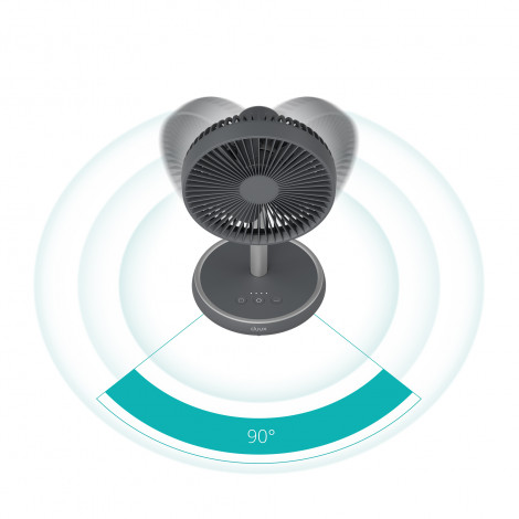 Duux Fan | Rize Flex | Stand Fan | Grey | Diameter 21 cm | Number of speeds 4 | Oscillation | 10 W | No