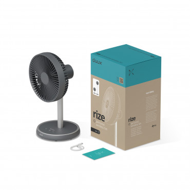 Duux Fan | Rize Flex | Stand Fan | Grey | Diameter 21 cm | Number of speeds 4 | Oscillation | 10 W | No