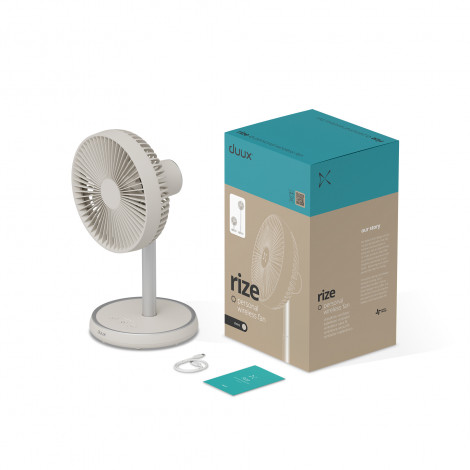Duux Fan | Rize Flex | Stand Fan | Greige | Diameter 21 cm | Number of speeds 4 | Oscillation | 10 W | No